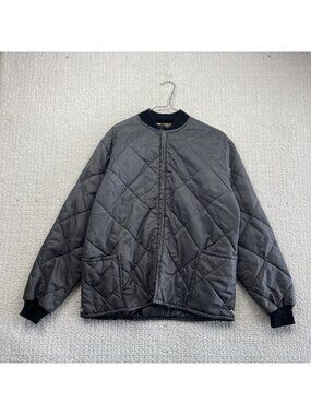 Vintage Thermo King Quilted Liner Bomber Jacket Gray Military / Workwear Read